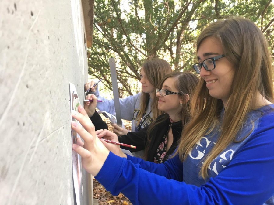 Poland Art Club Officers Paint a Mural in Poland Woods